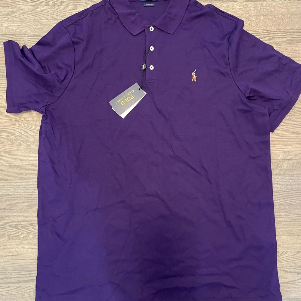 Polo by Ralph Lauren Men's Purple Polo Shirt